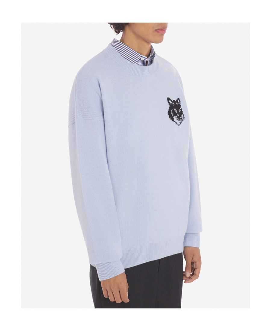 Maison Kitsuné Fox Head Intarsia Comfort Jumper In White