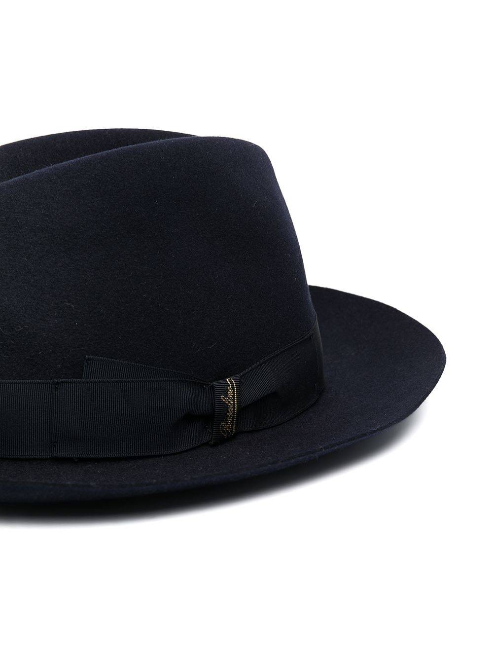 Borsalino Ribbon-detail Fedora Hat In Black