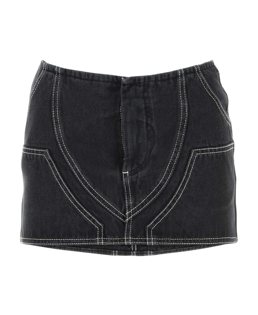 Shop Off-white Contrast Stitching Mini Skirt In Black