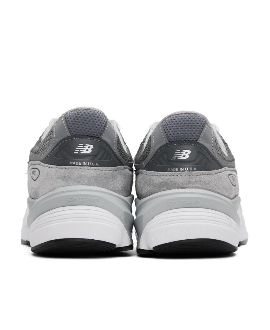 New Balance Grey Low Top Sneakers With Logo Detail In Suede And Tech Fabric Man In Gray