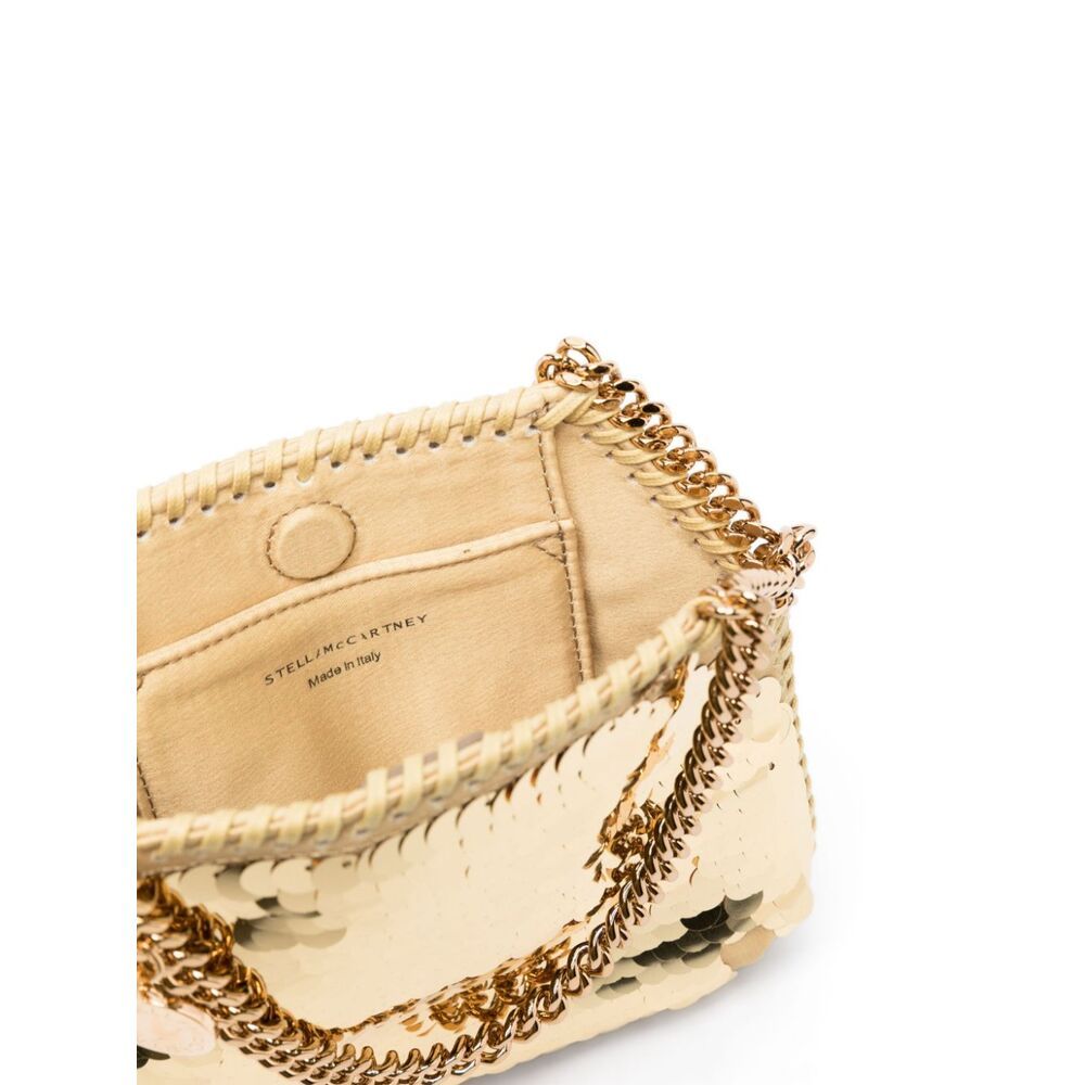 Stella Mccartney Falabella Oversized Sequin Mini Tote Bag In Nude