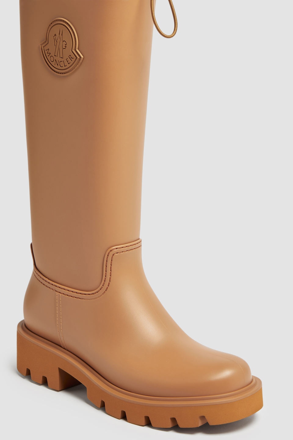 Moncler Kickstream Knee-high Rain Boots In Brown