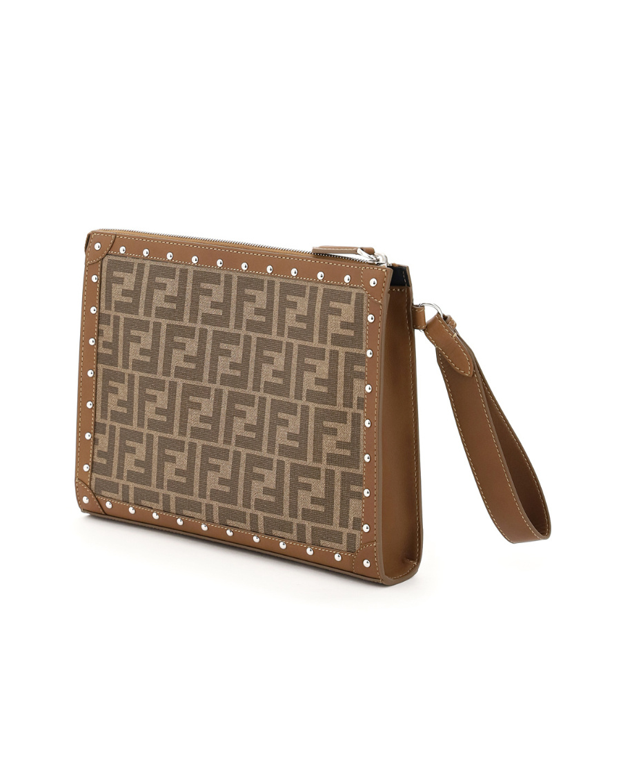 Fendi Ff Motif Pouch In Brown