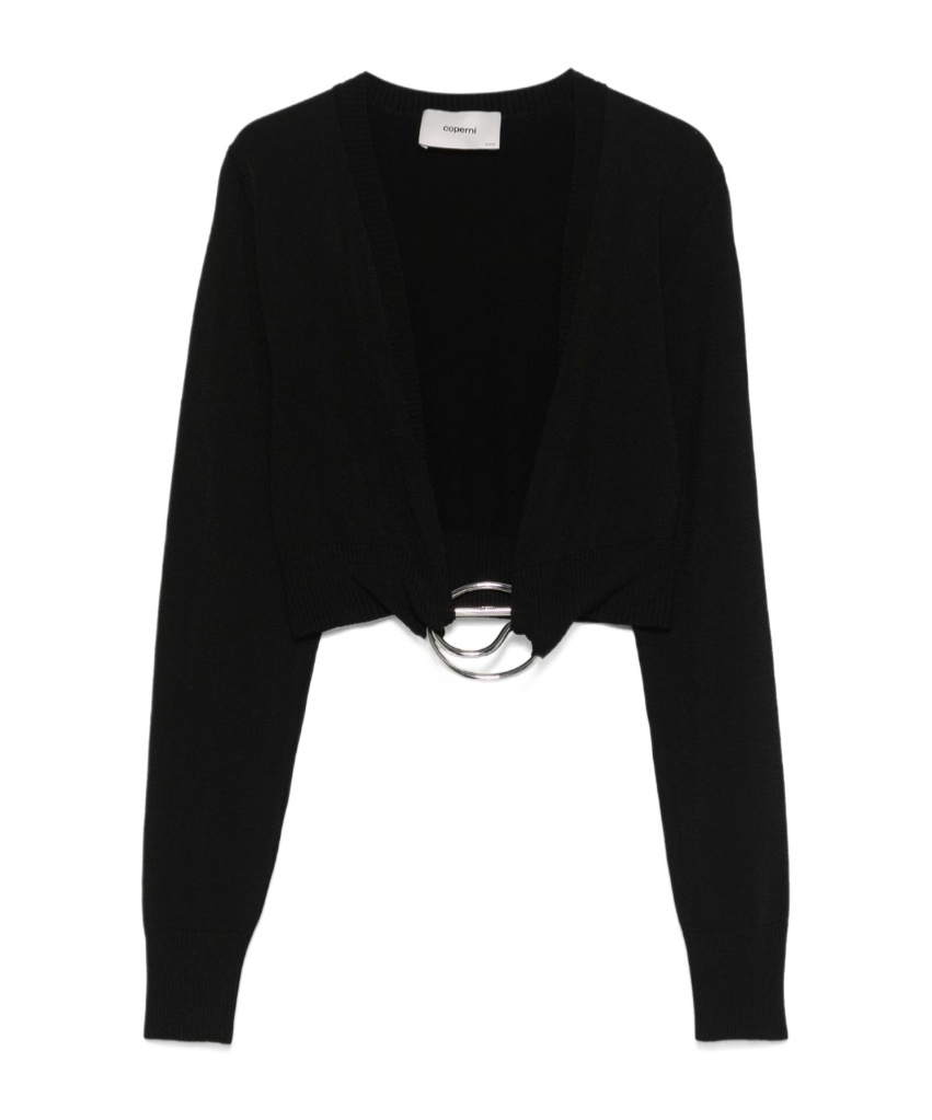 Coperni Logo Knitted C Top In Black
