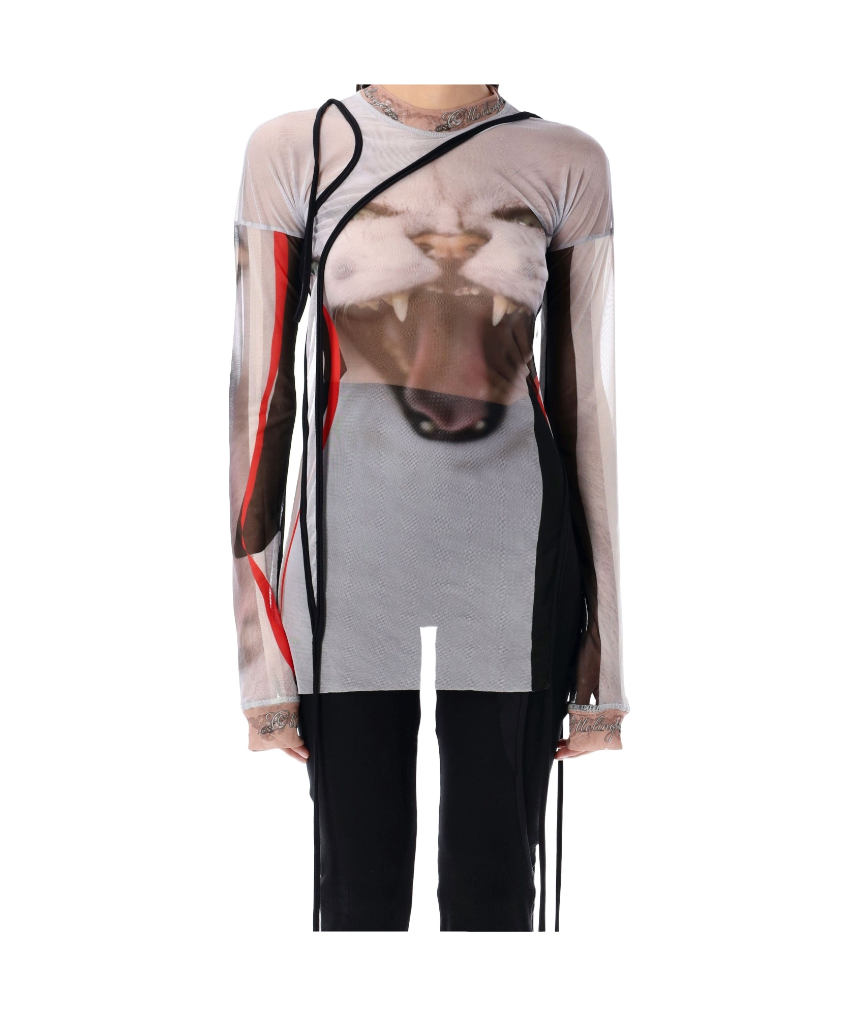 OTTOLINGER MESH PATTERN LONG-SLEEVED TOP