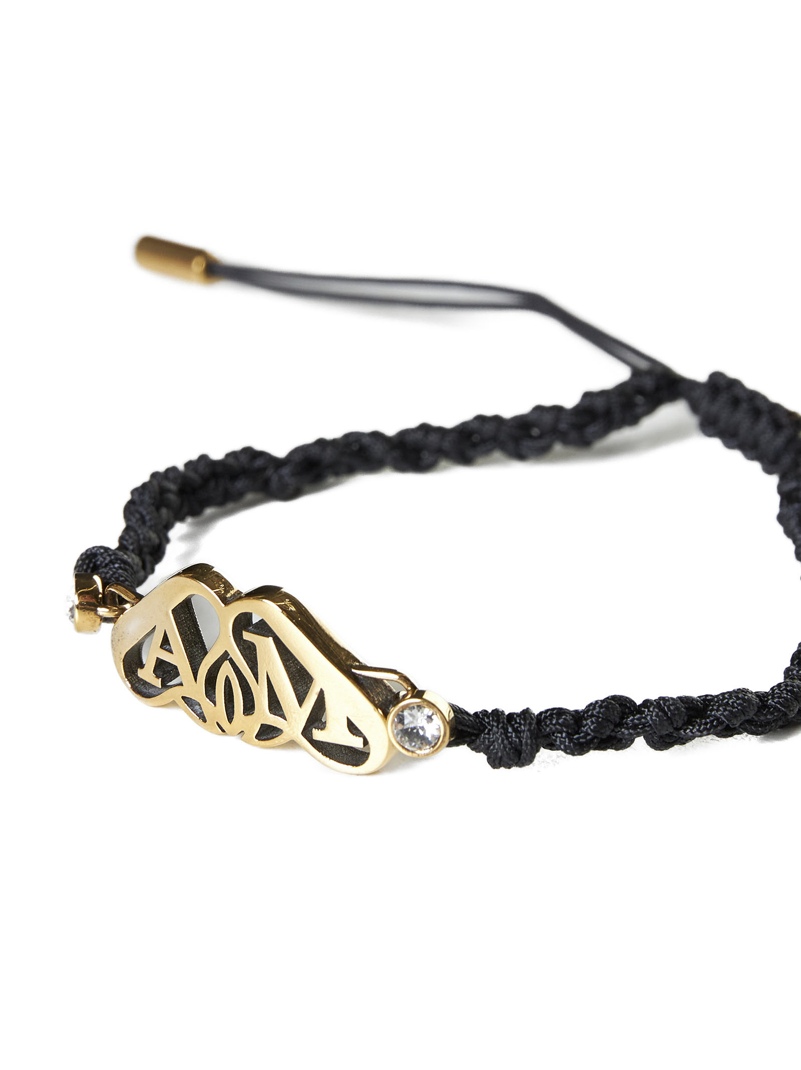 Alexander Mcqueen Seal-plaque Braided-strap Bracelet In Multicolor