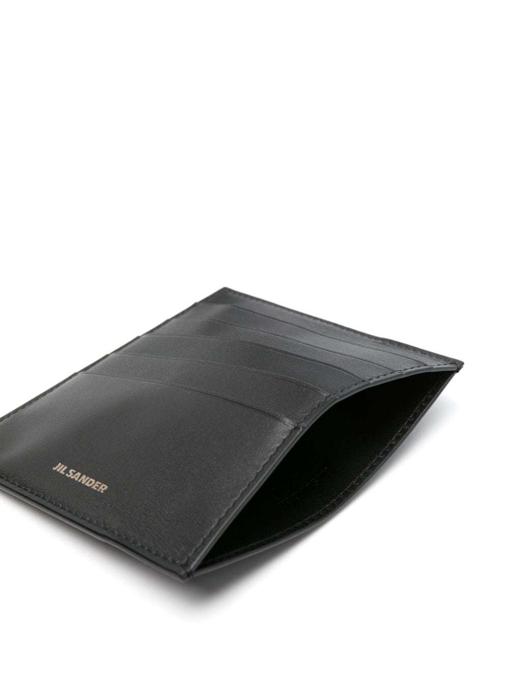 【Jil Sander】 Engraved Logo Card Holder Black Jil Sander Logo Embossed Card Holder In Black - 30% Off