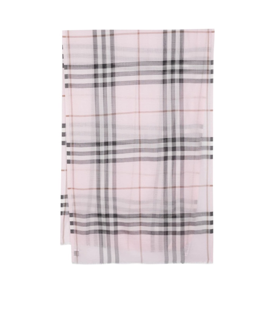 BURBERRY CHECK-PRINT WOOL-SILK SCARF 
