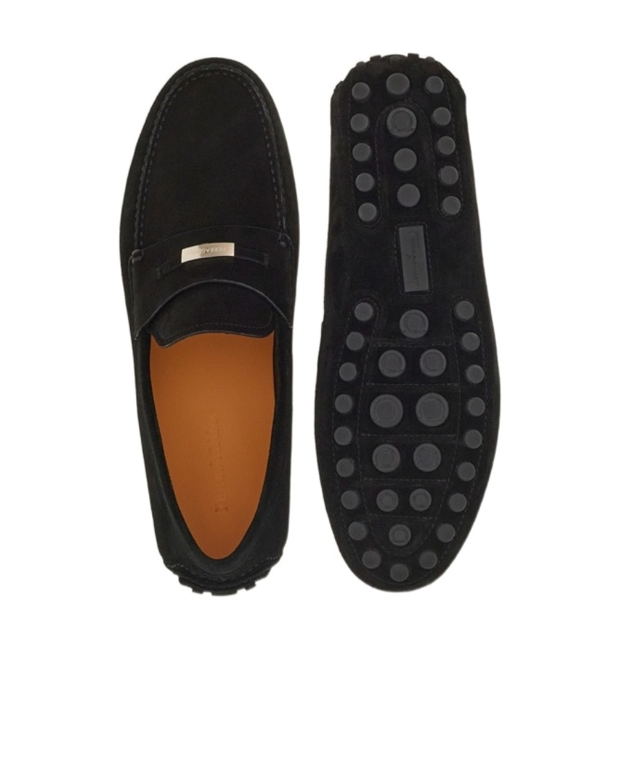 Ferragamo Salvatore  Logo Plaque Loafers In Black
