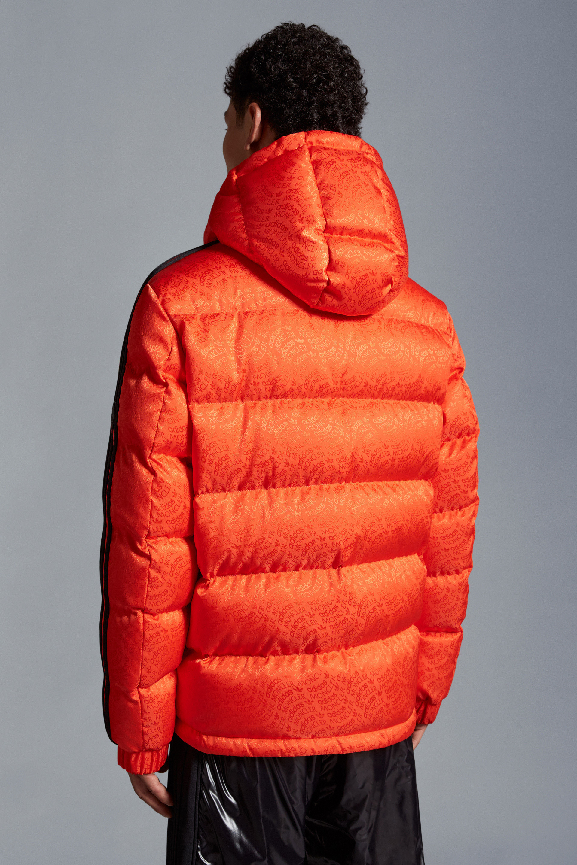 Moncler X Adidas Originals Alpbach Short Down Jacket In Orange