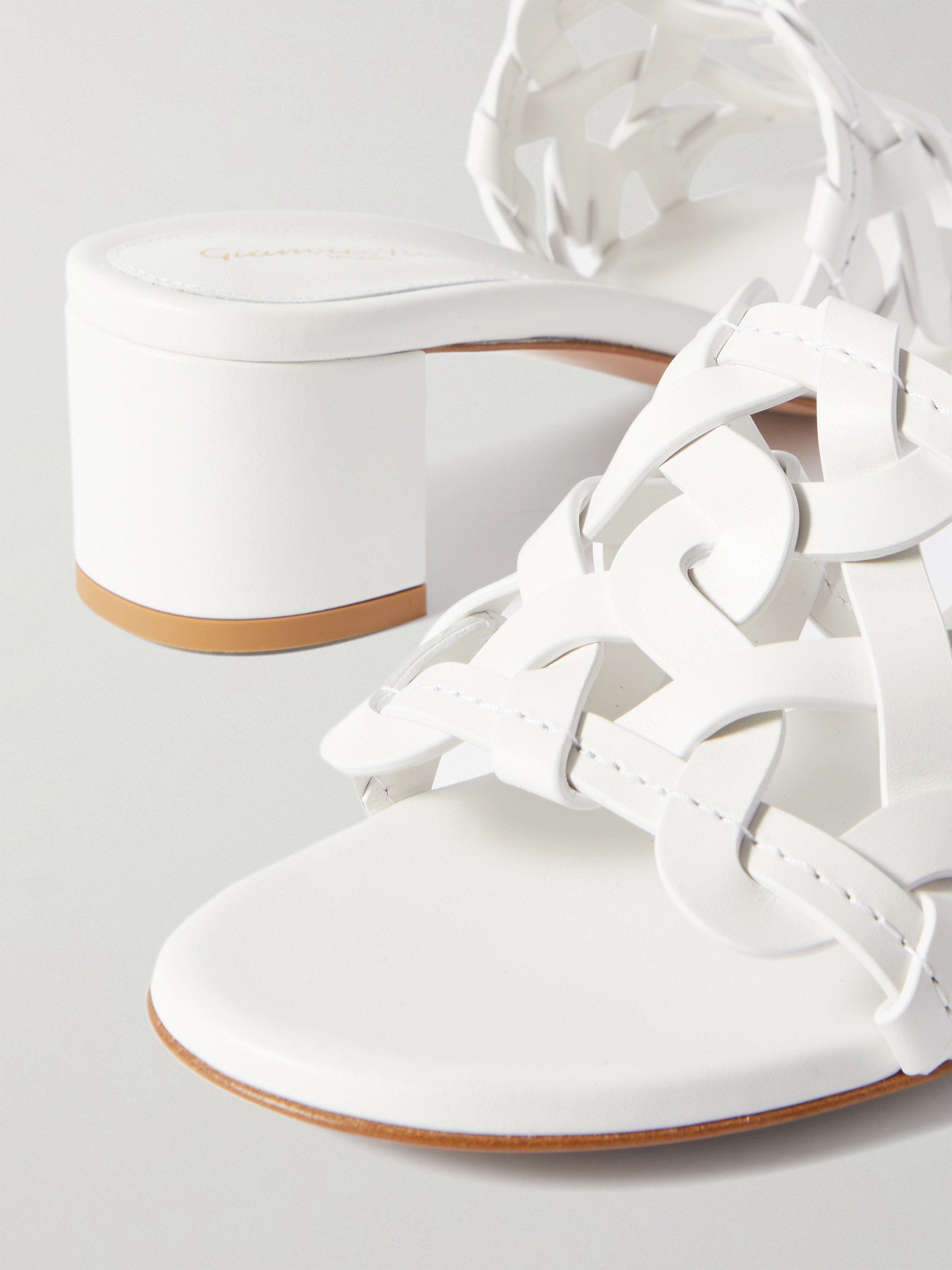 Gianvito Rossi 55mm Leather Sandals In White
