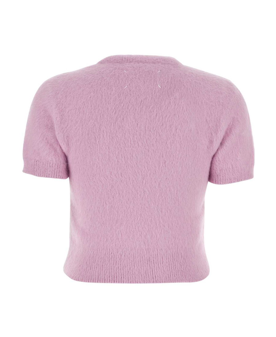 Maison Margiela Lilac Angora Blend Cardigan In Pink