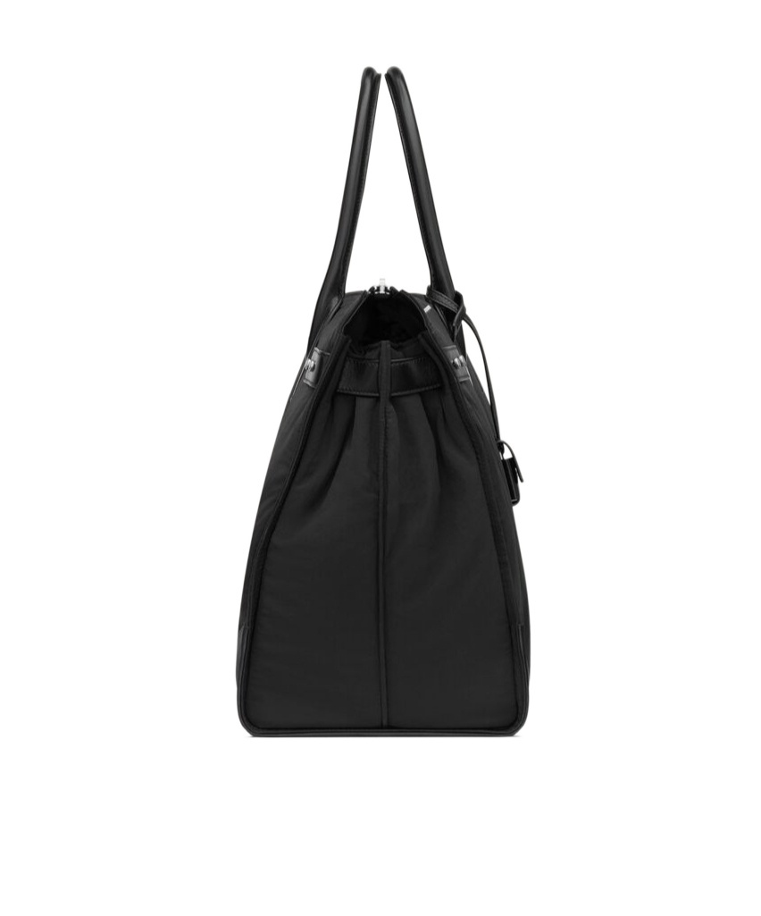 SAINT LAURENT SAC DE JOUR 48H DUFFEL IN NYLON AND LEATHER