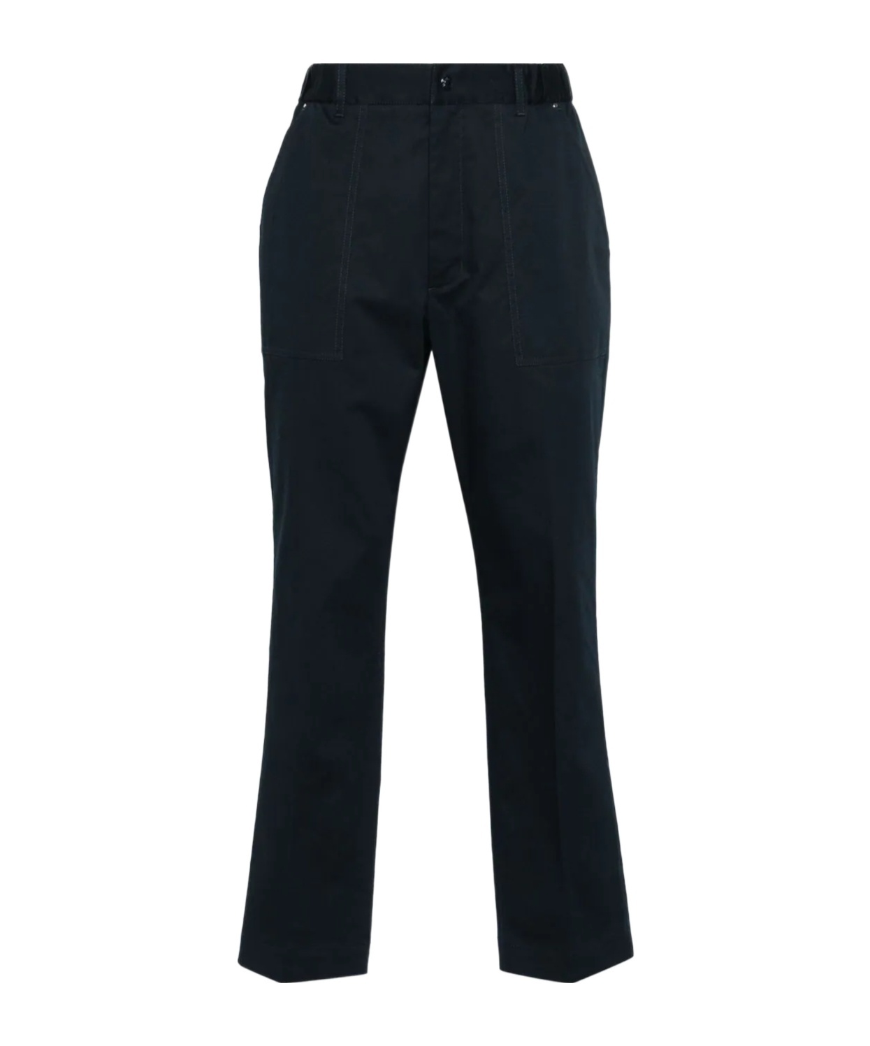 Moncler Logo Patch Slim Fit Trousers In Blue