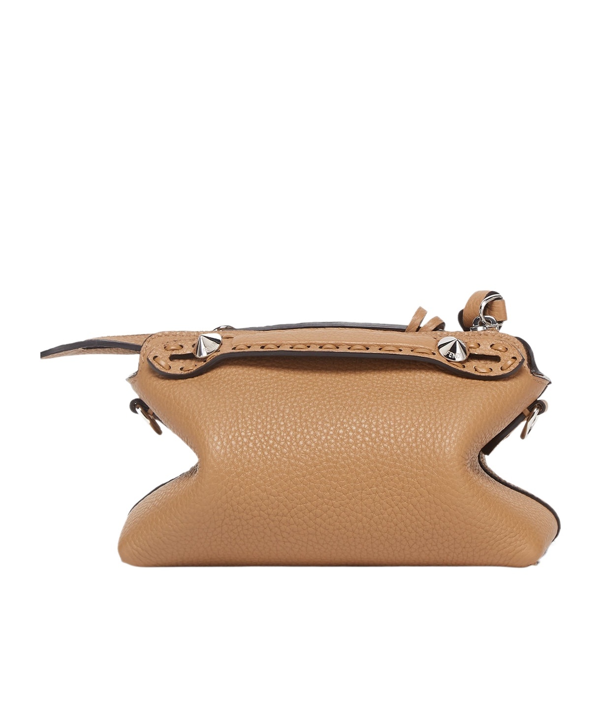 Fendi Cappuccino-colored Selleria Mini-bag With 156 Hand-sewn Stitches In Nude
