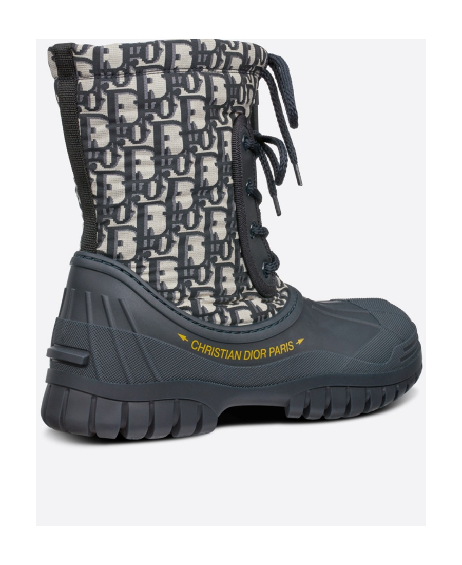 Dior Logo Lace Up Boots In Black