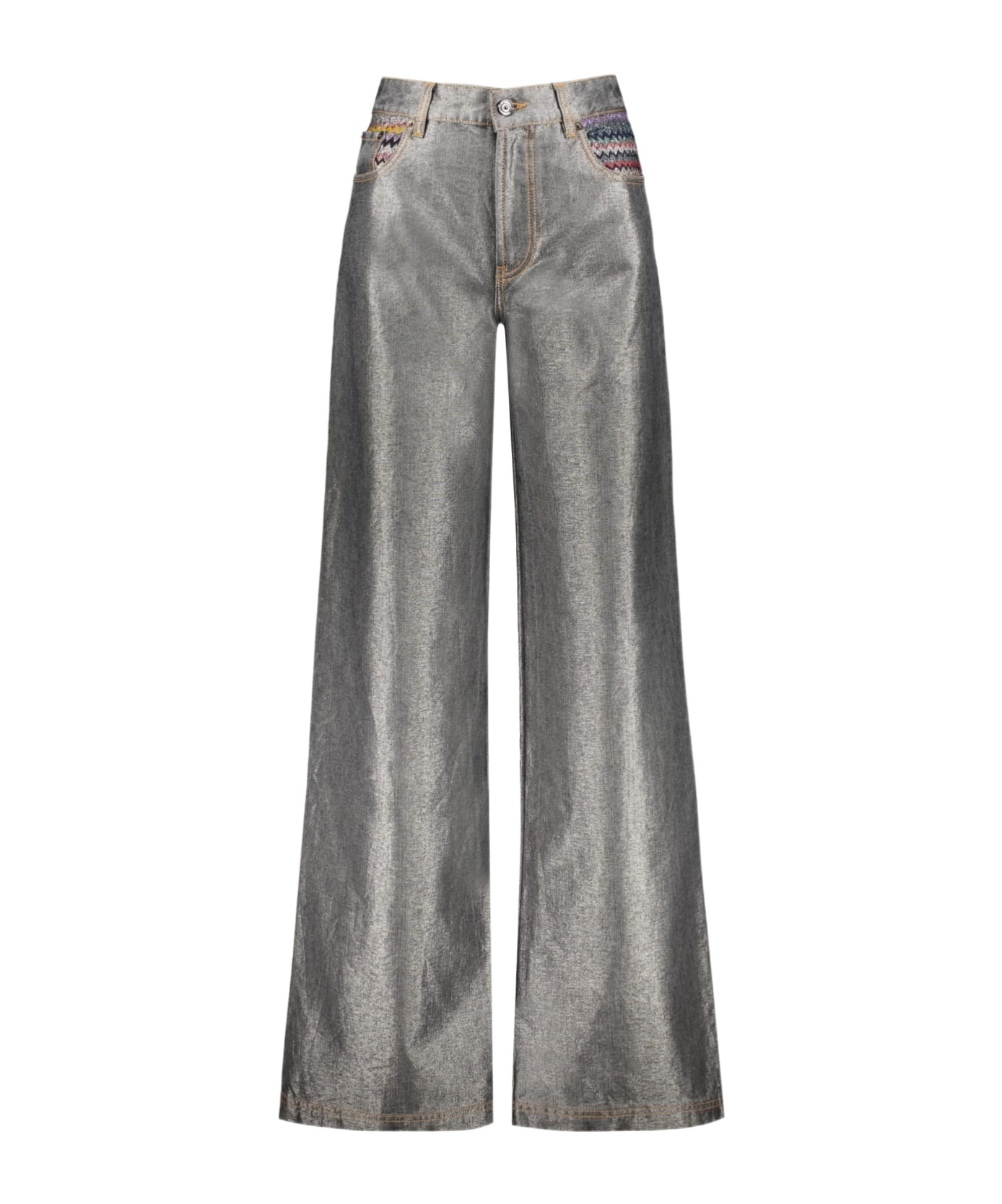 Missoni High-waisted Wide-leg Trousers In Gray