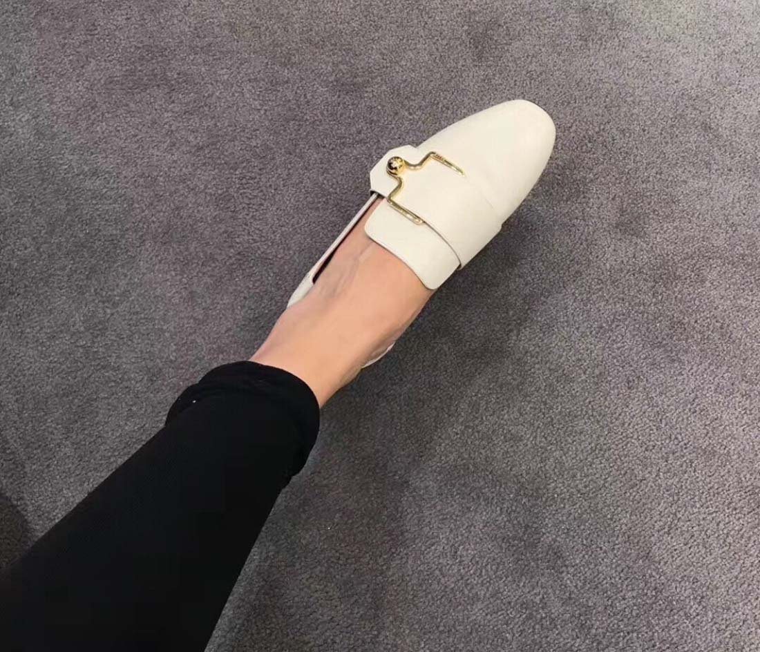 Bally Woman Loafers Ivory Size 8.5 Calfskin In White