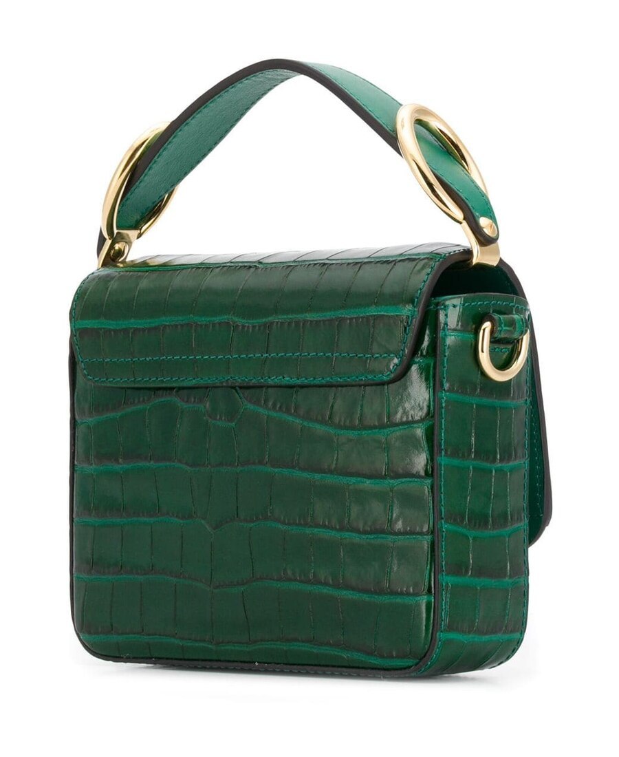 Chloé C Mini Crossbody Bag In Green