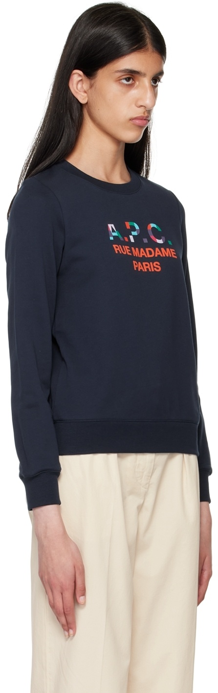 Shop Apc Logo-print Crew Neck Jumper In Black