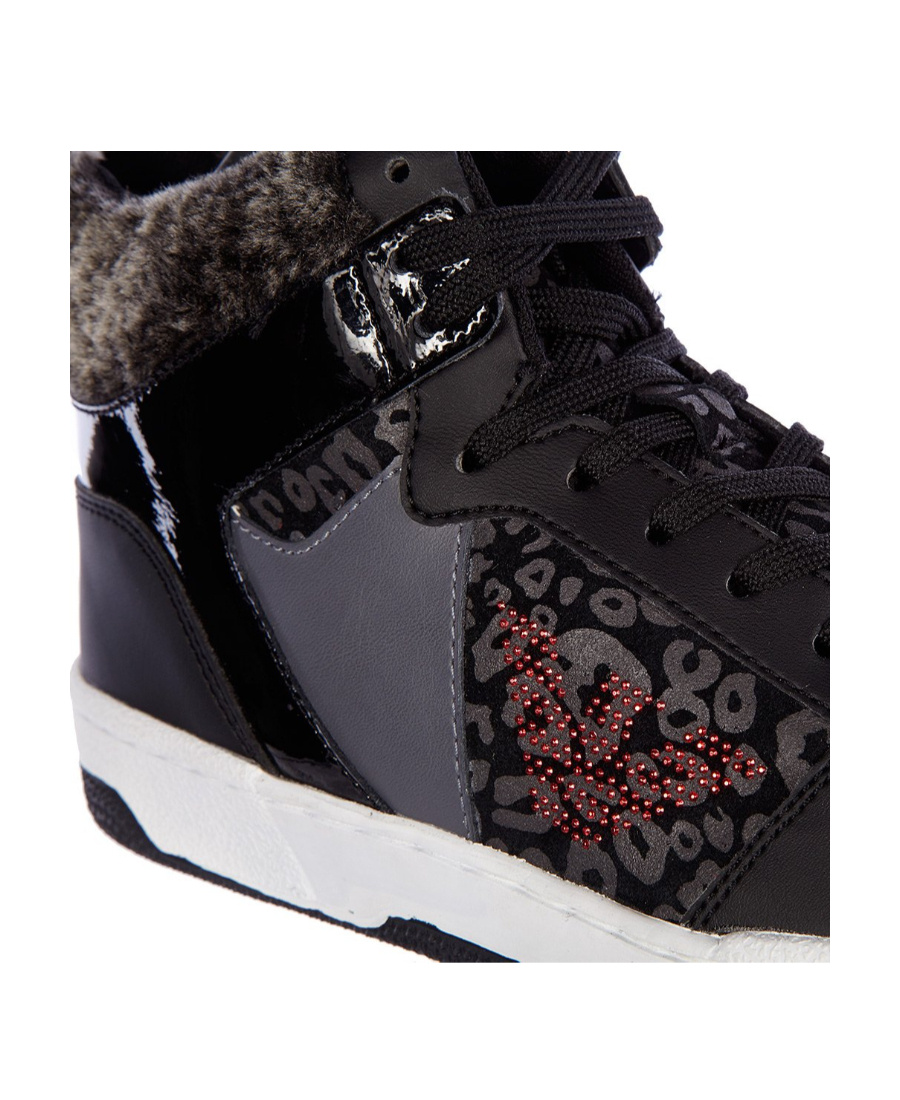Ea7 Logo Details Casual Sports Shoes In Black