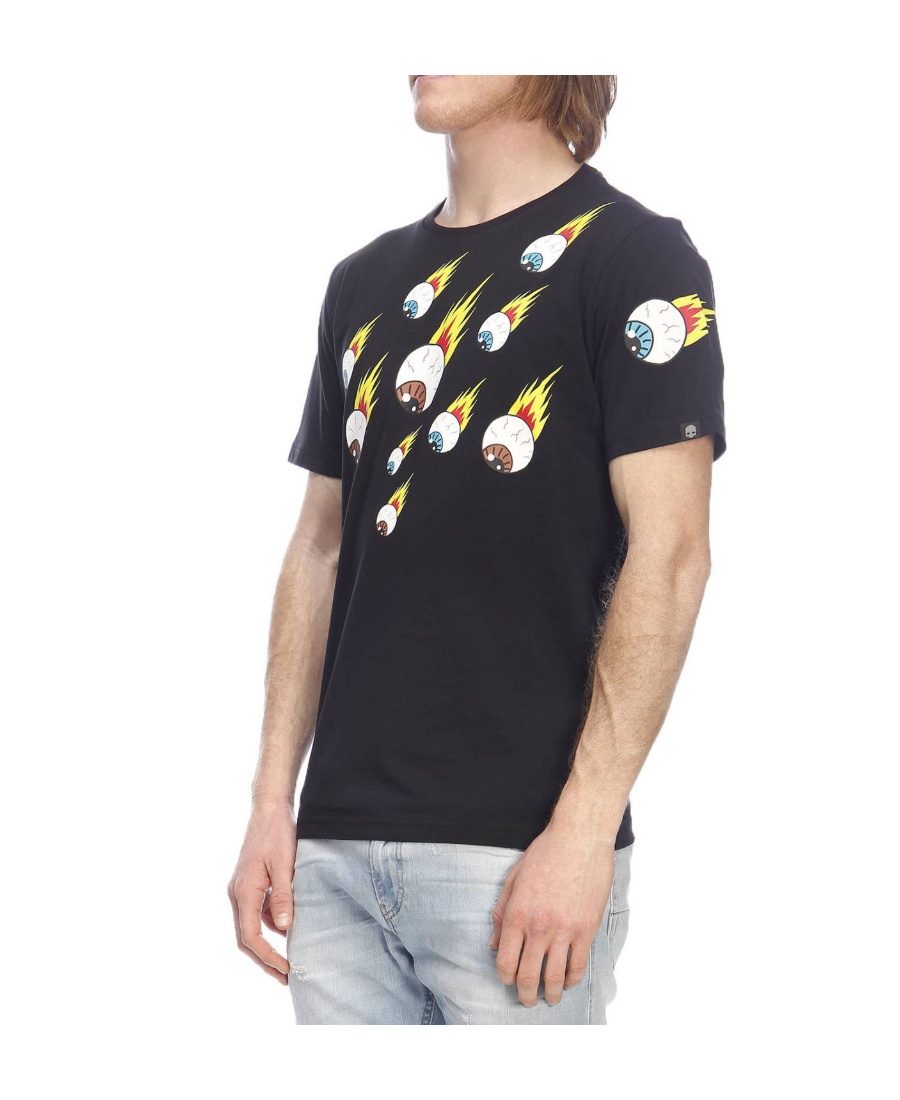 Hydrogen T-shirt With Round Neck And Short Sleeves In Black