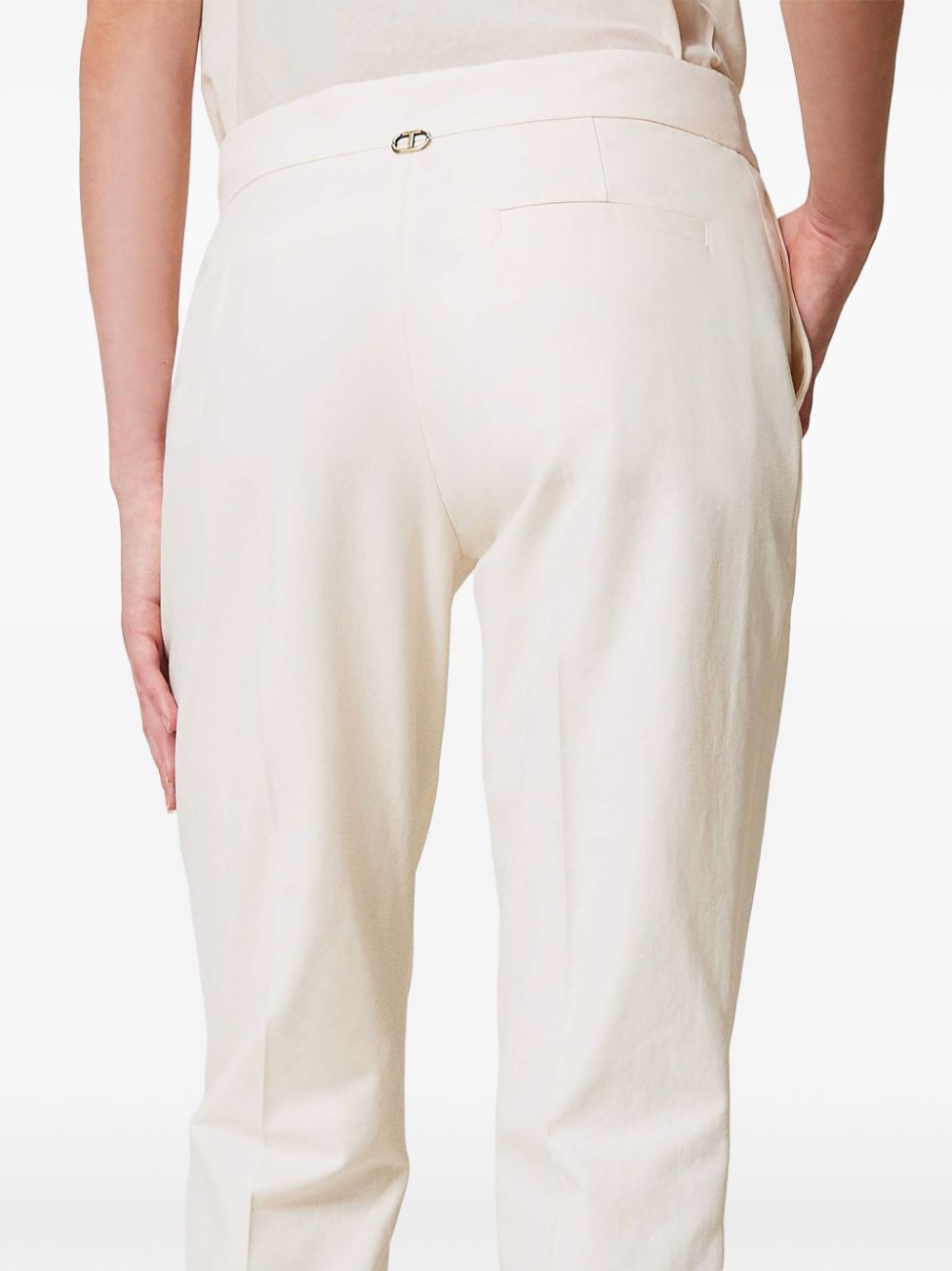 Shop Twinset Straight-leg Gabardine Trousers