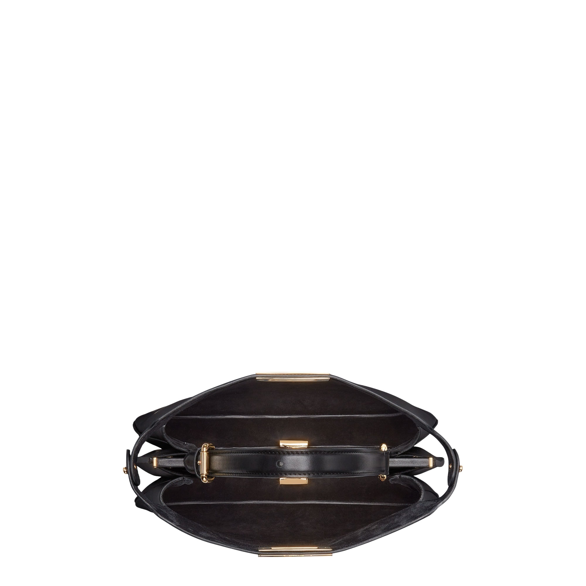 Fendi Signature Medium Peekaboo Soft Bag In Black