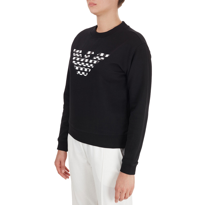 EMPORIO ARMANI CHECKERBOARD LOGO SWEATSHIRT