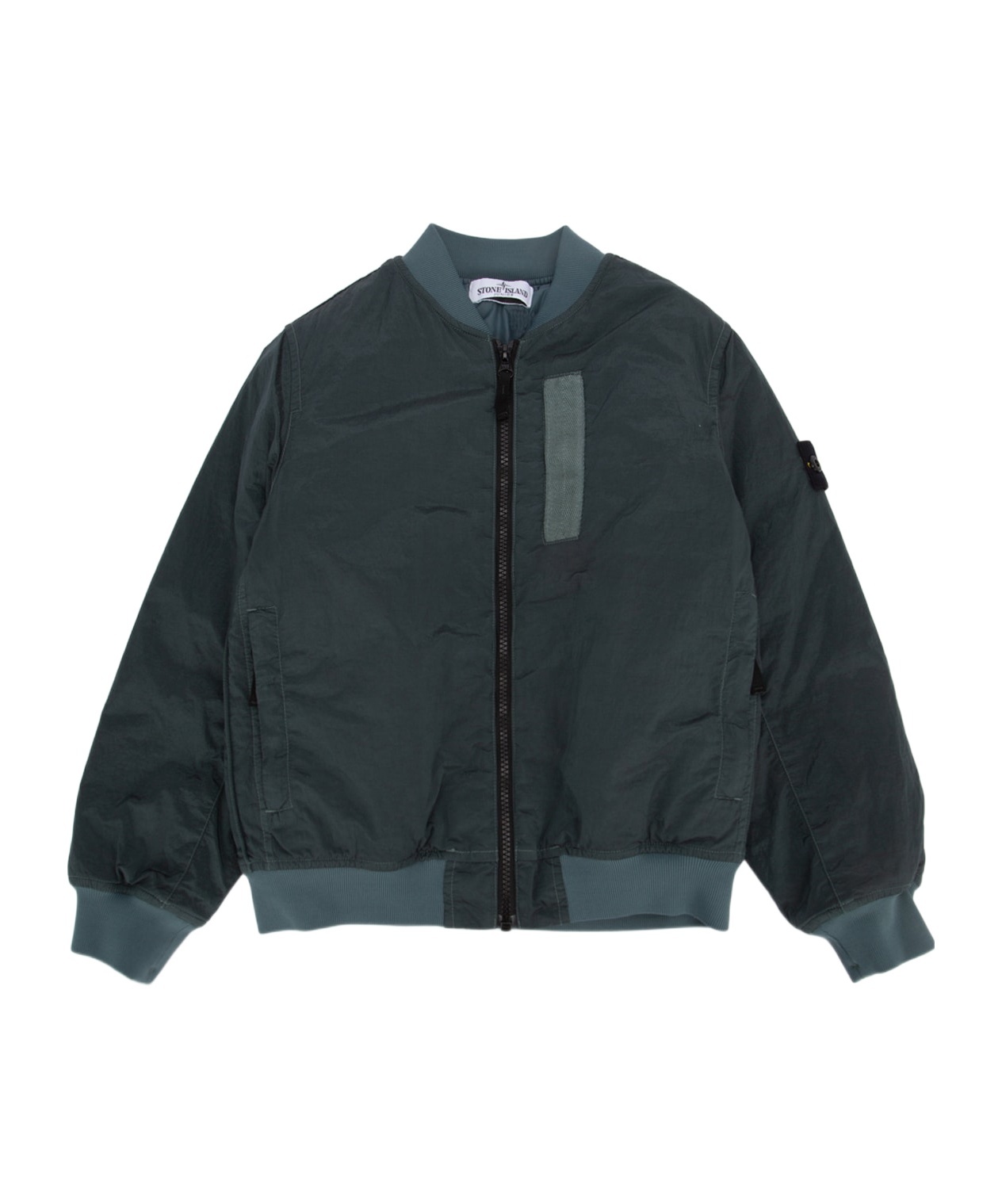 Stone Island Long-sleeved Casual Jacket In Green