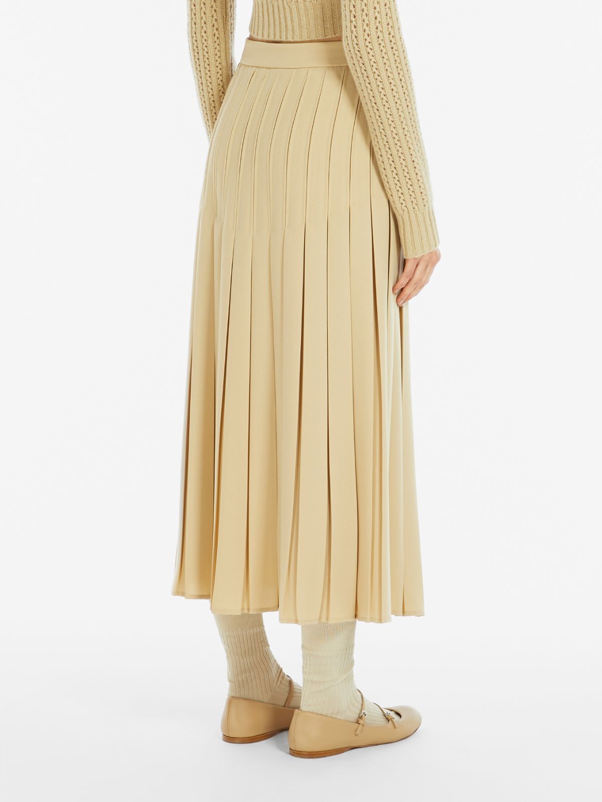 Max Mara Luisa Pleated A-line Skirt In Nude