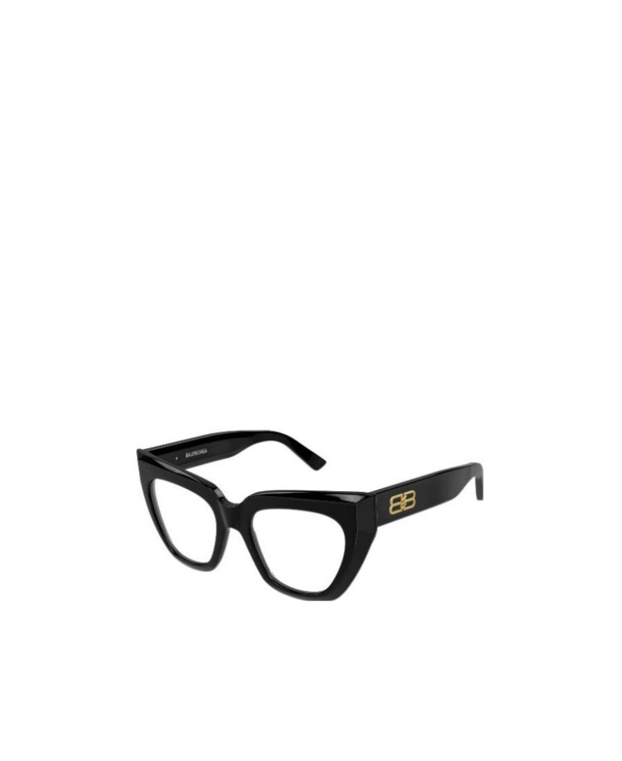 Balenciaga Logo-plaque Cat-eye Glasses In Black
