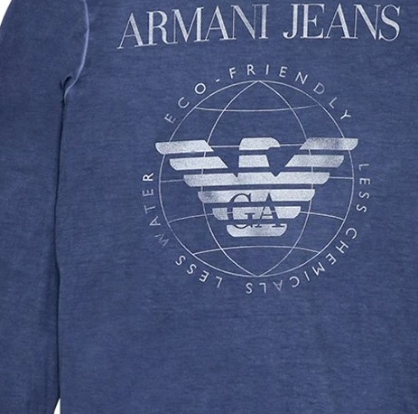 Armani Jeans Logo Details Long-sleeved T-shirt In Blue