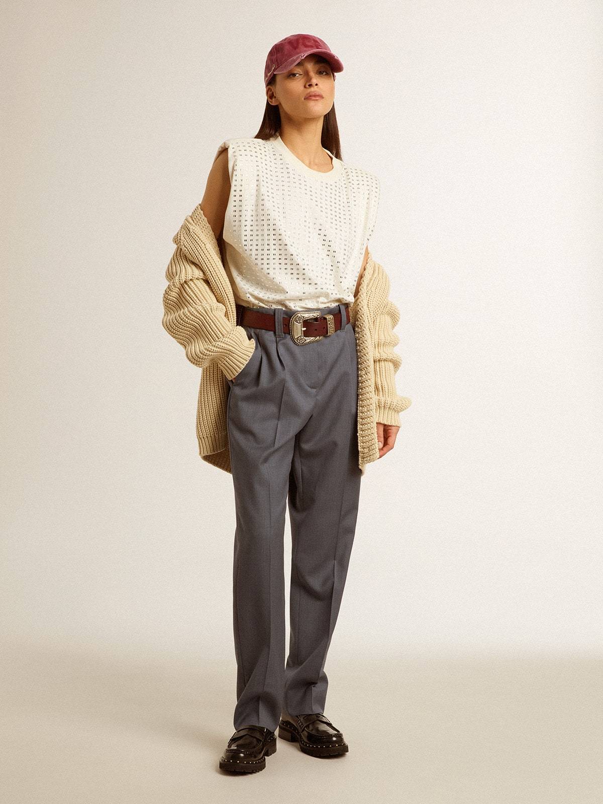 Golden Goose Oversize Cotton Cardigan Raglan Sleeves In Nude