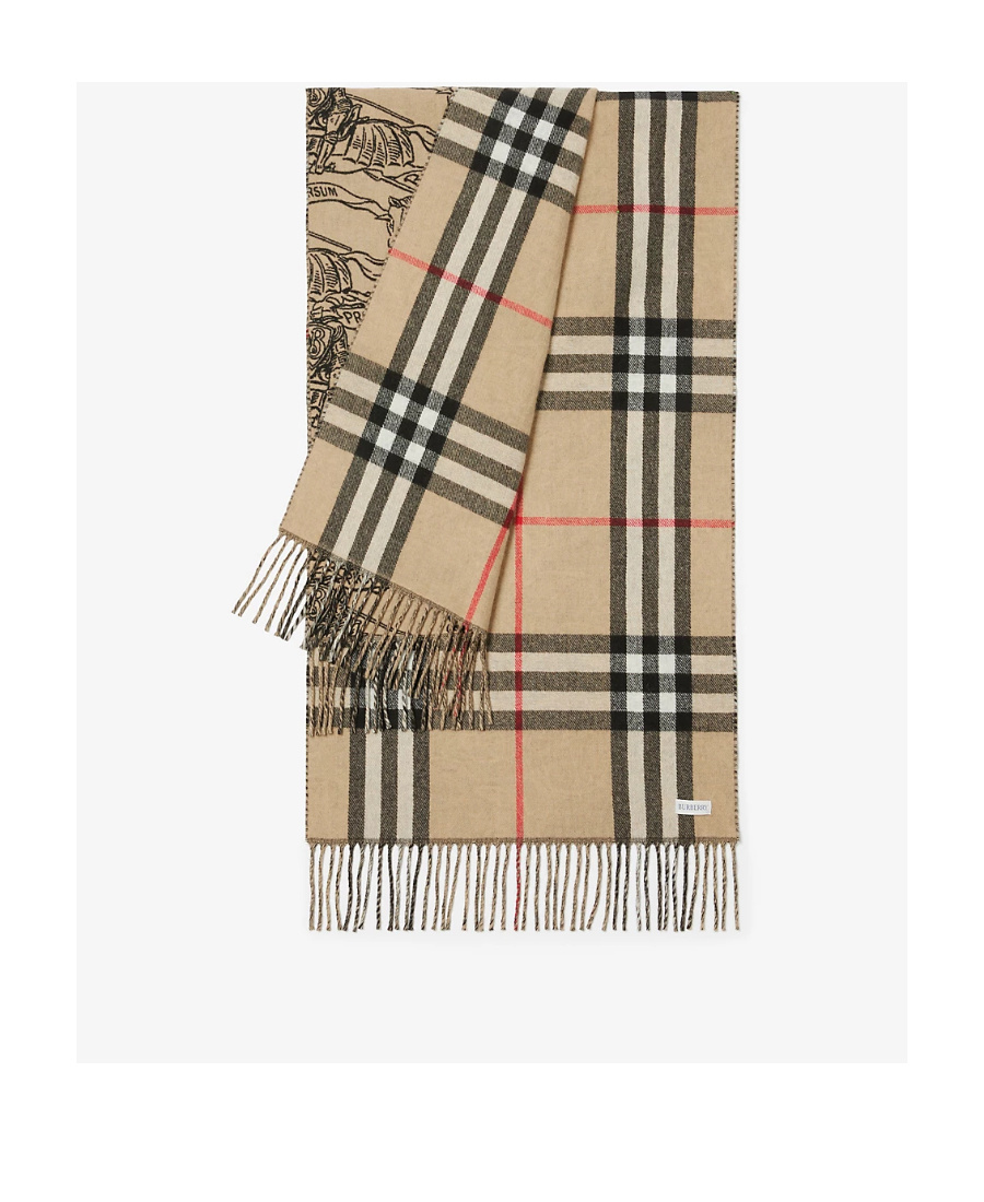 Burberry Ekd Reversible Scarf In Nude