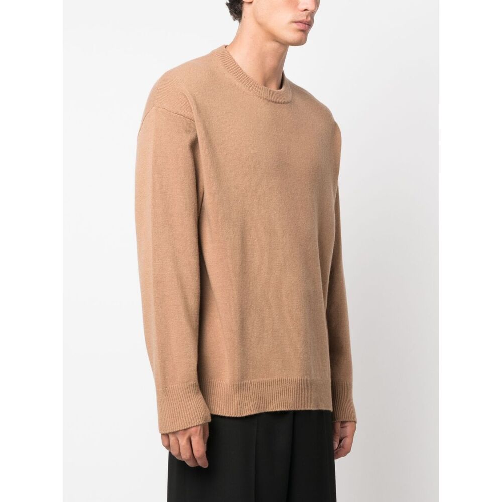 Roberto Collina Crew-neck Wool-blend Jumper In Nude