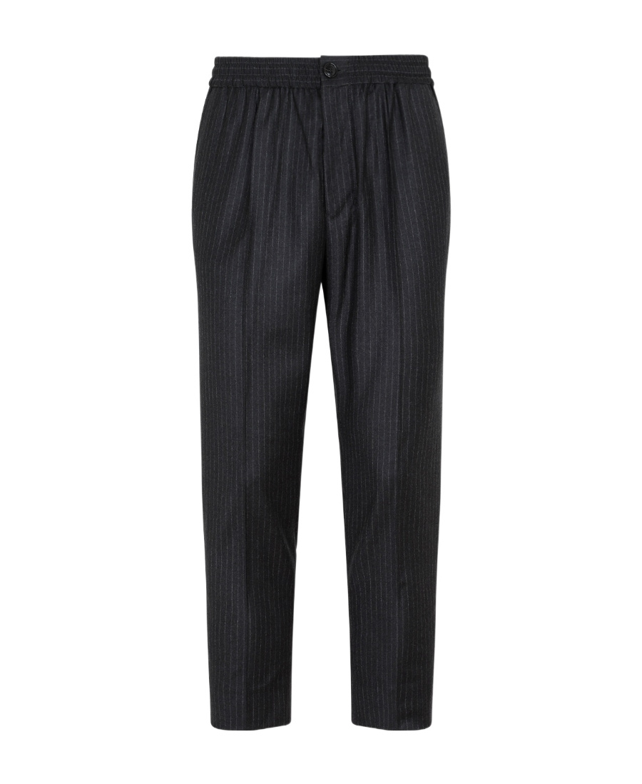 Ami Alexandre Mattiussi Ami Paris Straight-leg Striped Trousers In Black