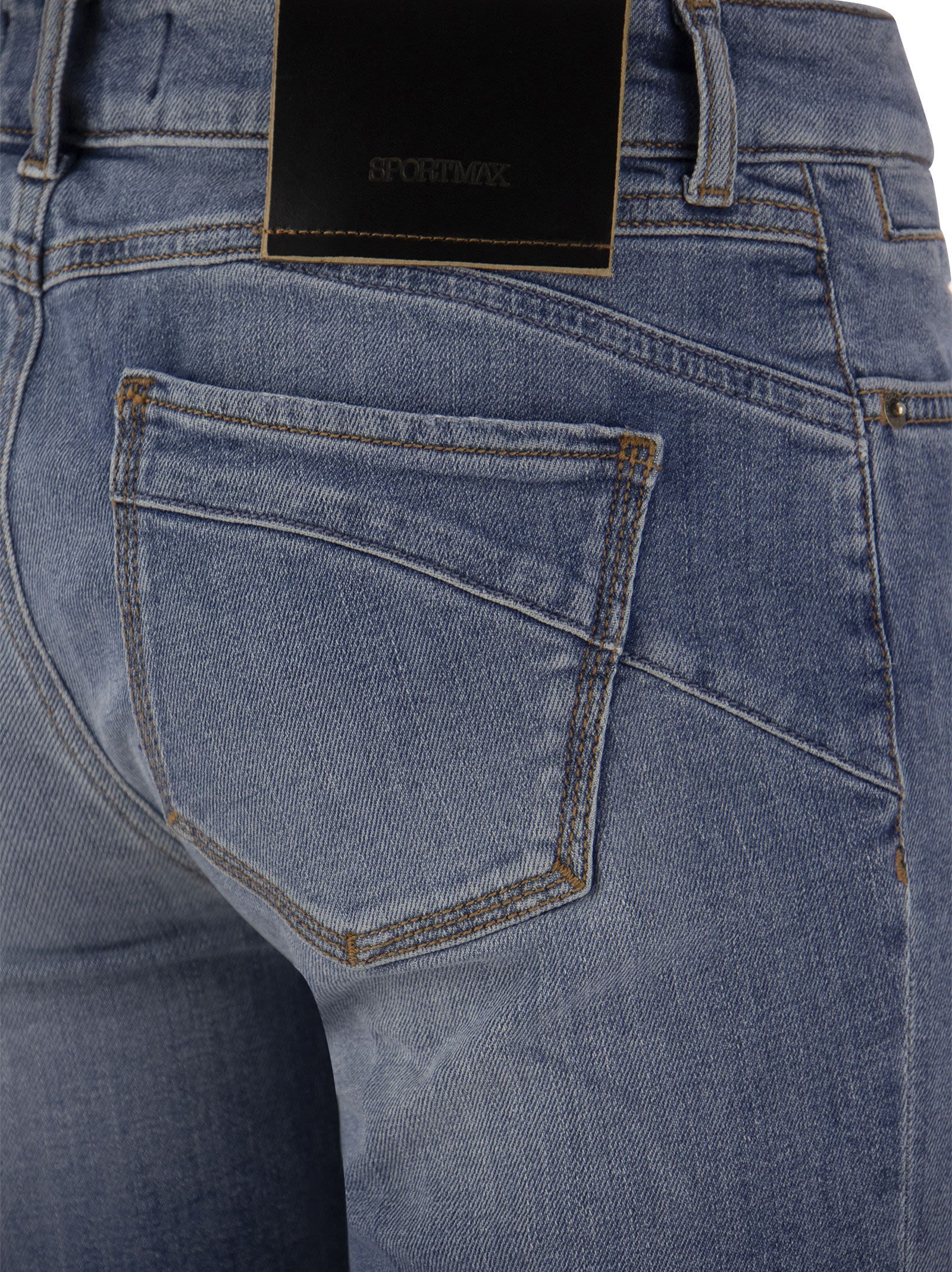 Sportmax Logo Patch Flared Jeans In Blue