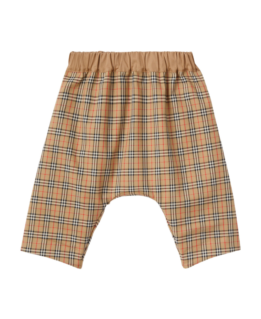 Burberry Reversible Check-pattern Trousers In Nude