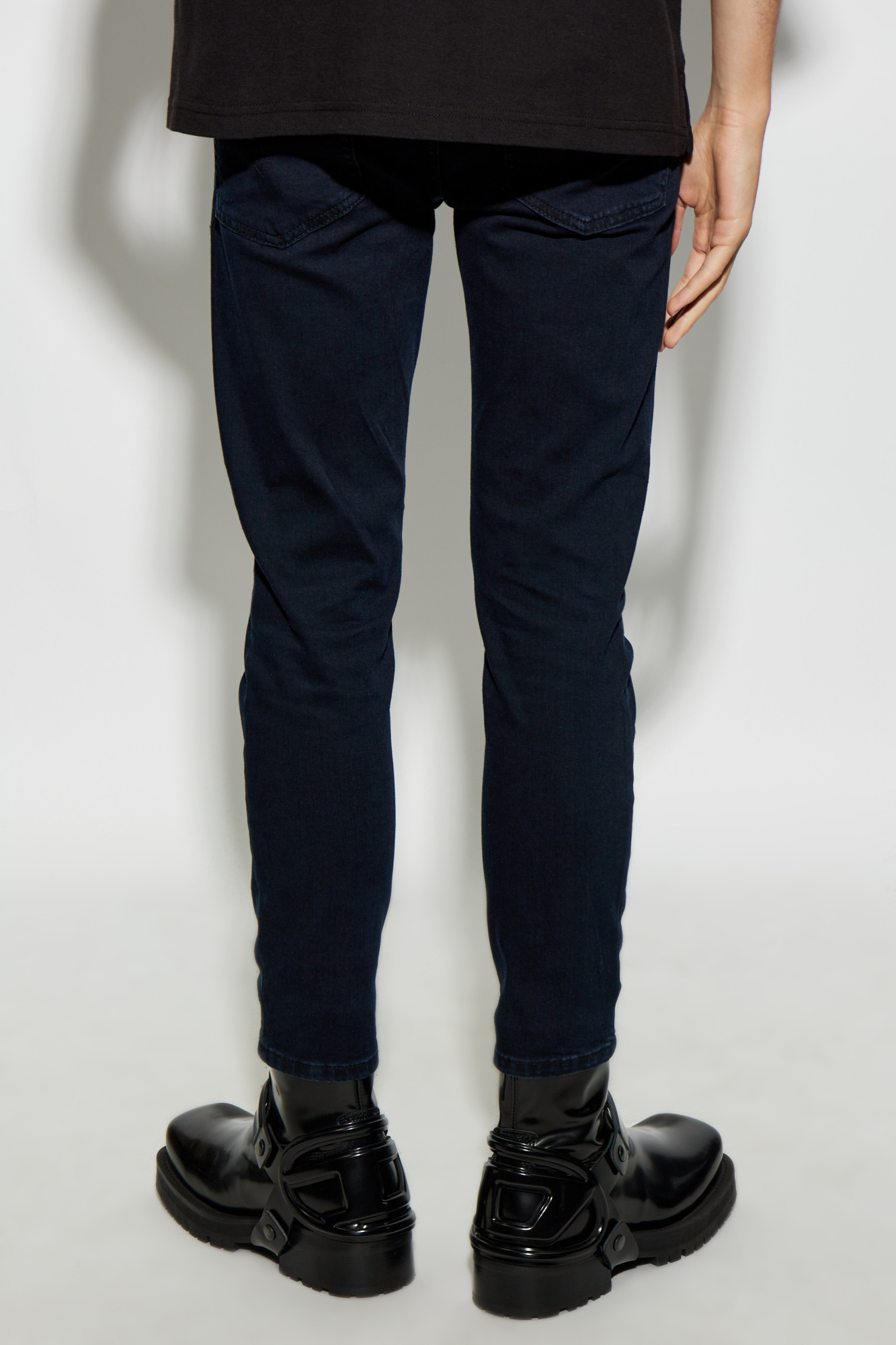 Versace Jeans Belt-loop Jeans In Black