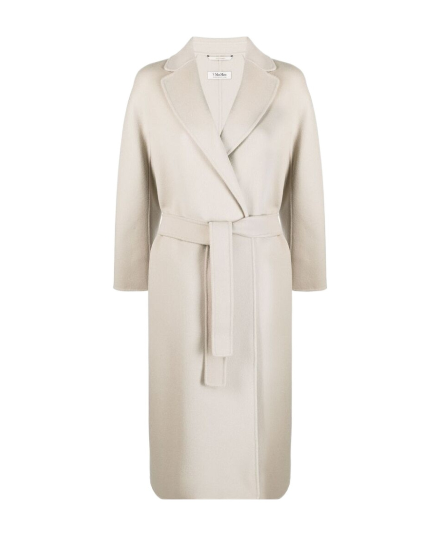 Max Mara Lapel Long-sleeved Coat In White