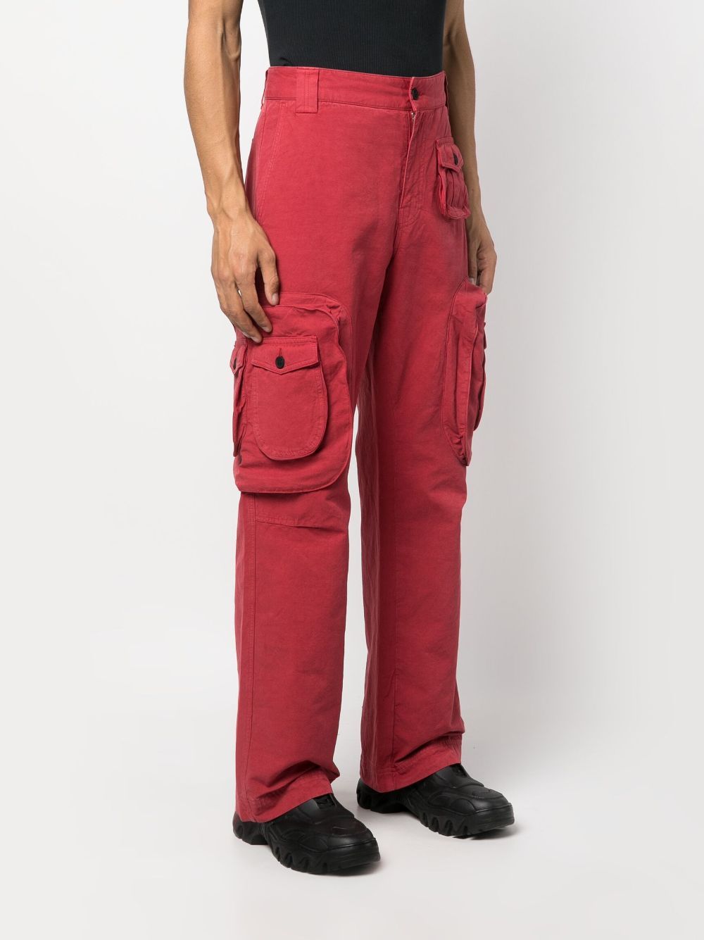 Heron Preston Logo-patch Cargo Trousers In Red