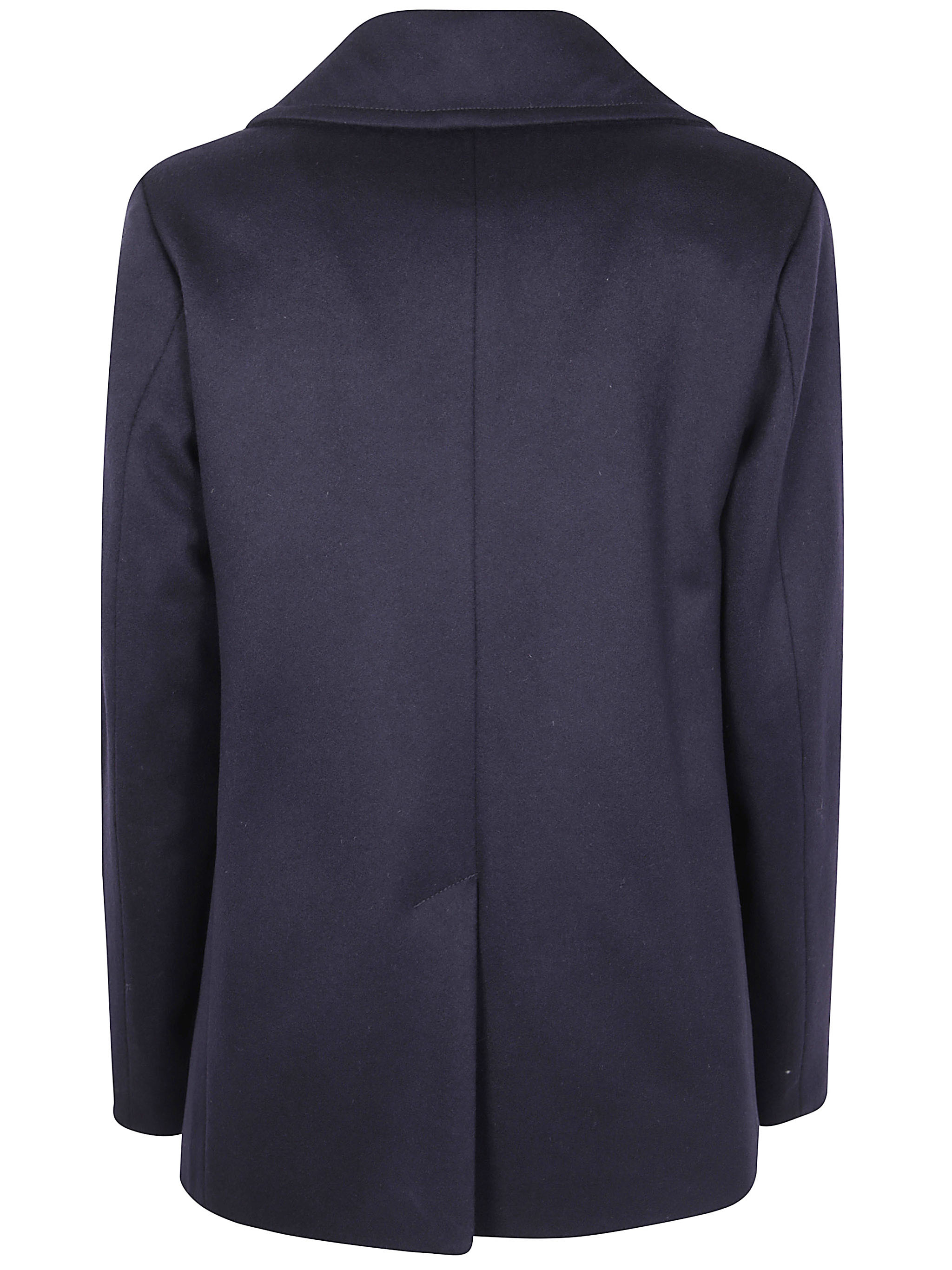 Aspesi Double-breasted Wool Coat In Blue