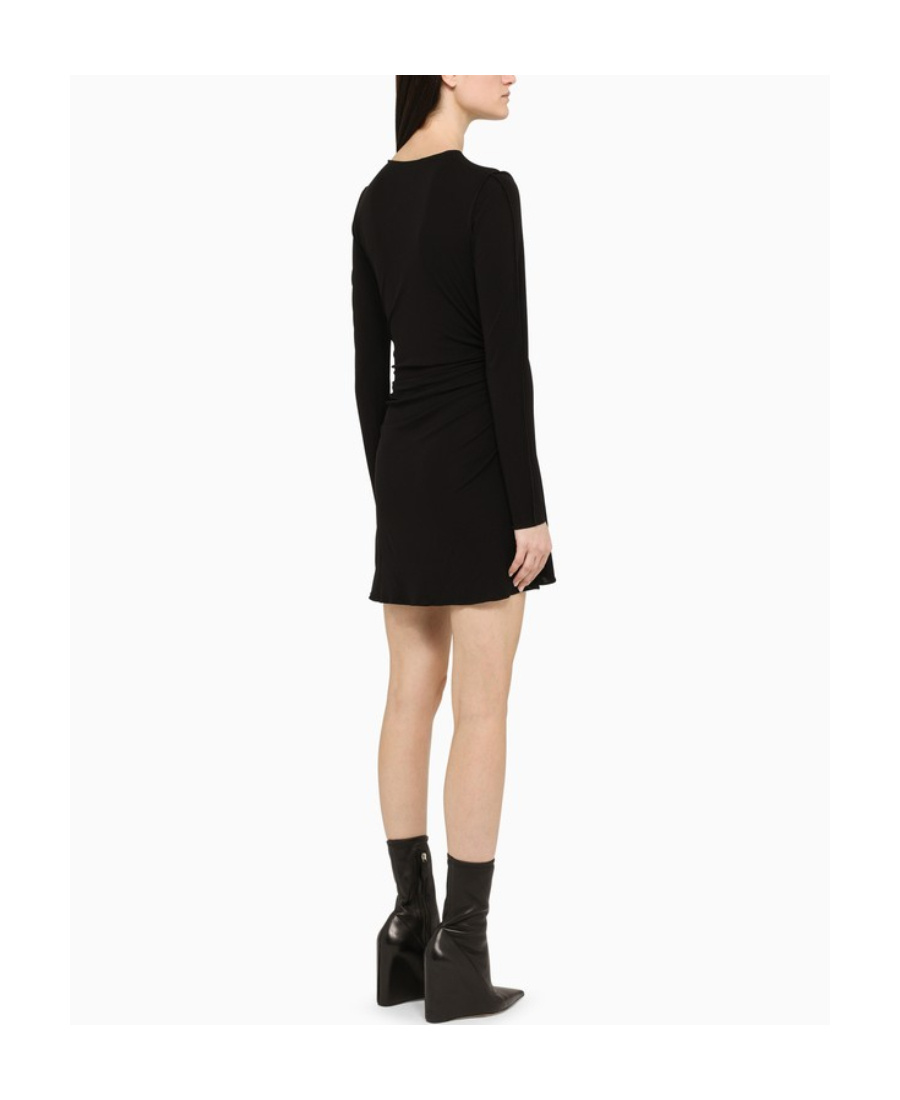 Dsquared2 Ruched Longsleeved Mini Dress In Black