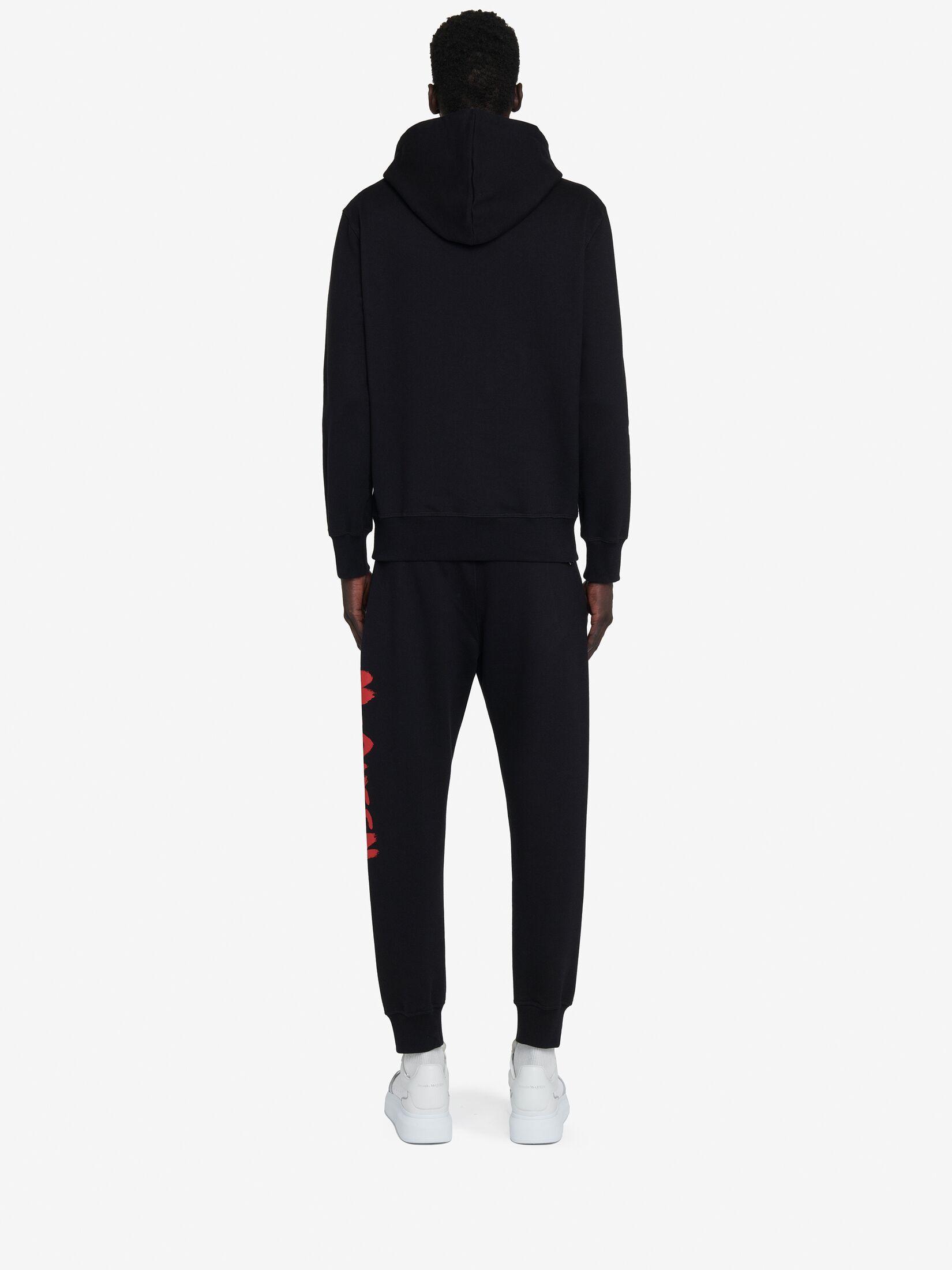 Alexander Mcqueen Graffiti Hoodie In Black
