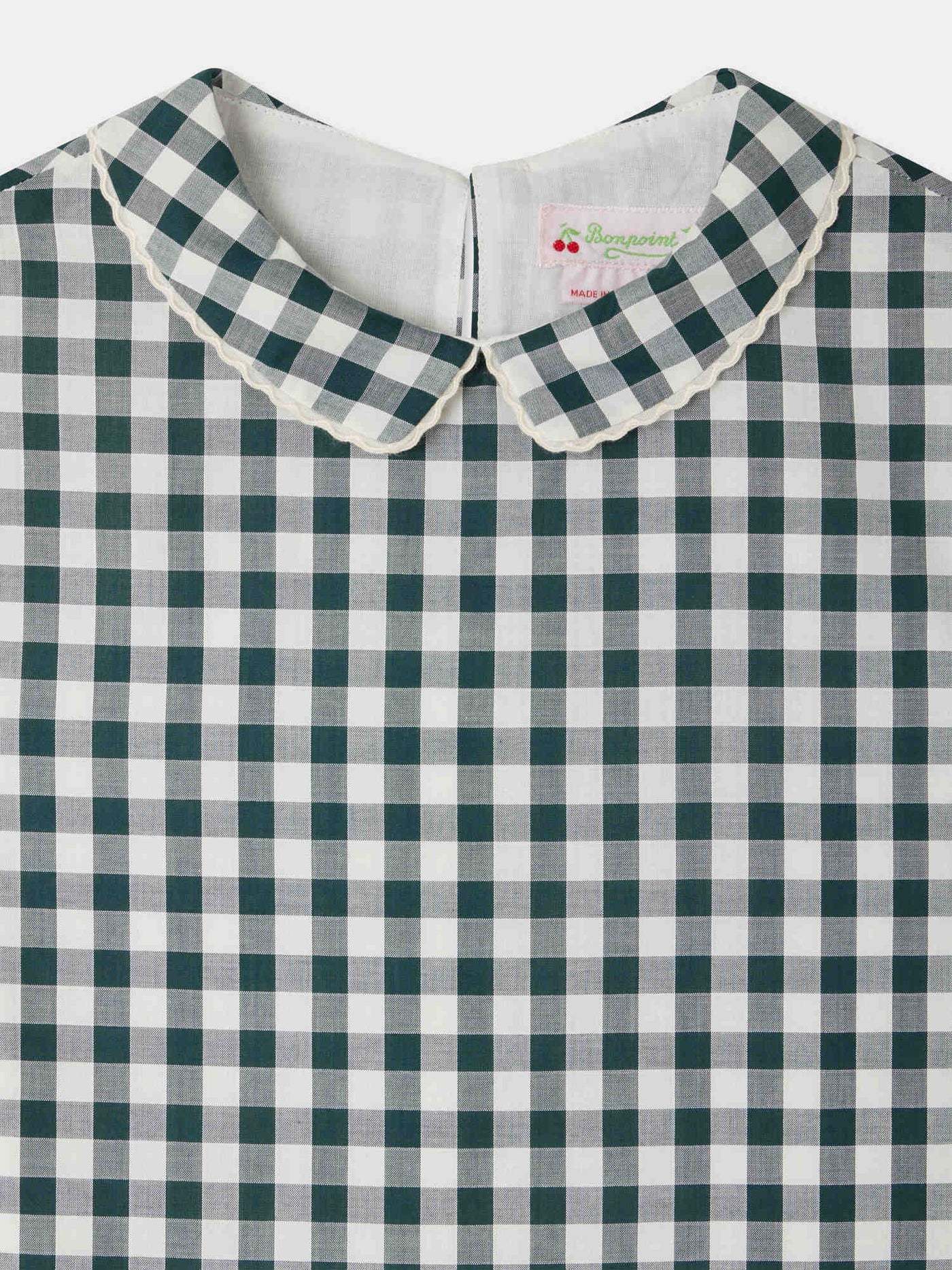 Shop Bonpoint Elivia Blouse With Checks In Gray