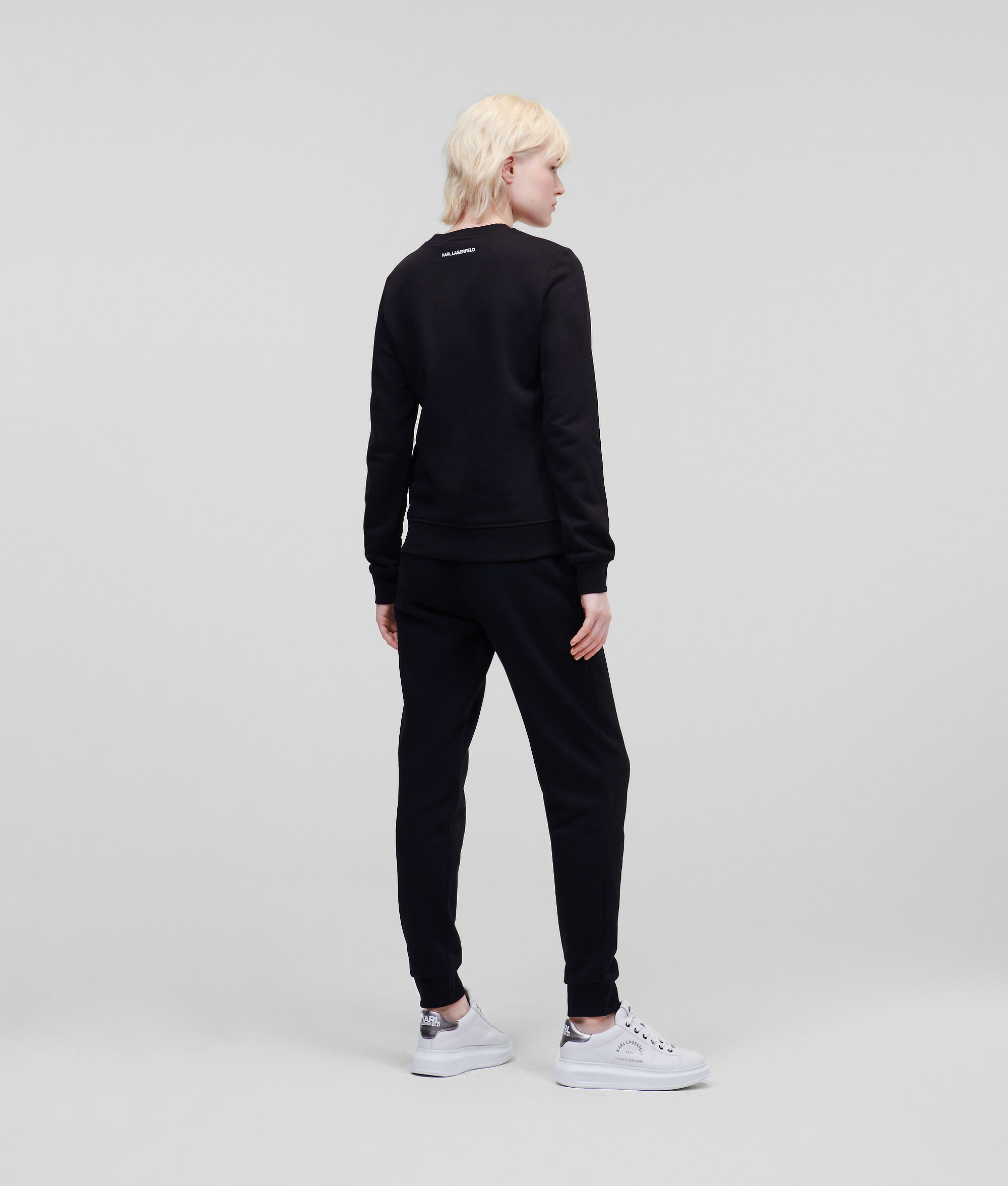 Karl Lagerfeld Ikonik 2.0 Crew Neck Sweatshirt In Black