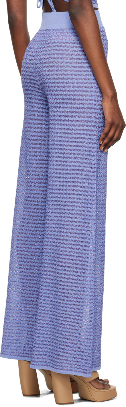 Remain Birger Christensen Striped Elastic Waist Casual Pants In Blue
