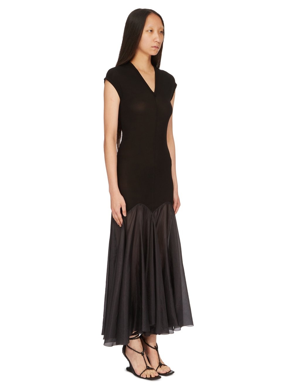 Rick Owens Divine Panelled Godet Dress In Black