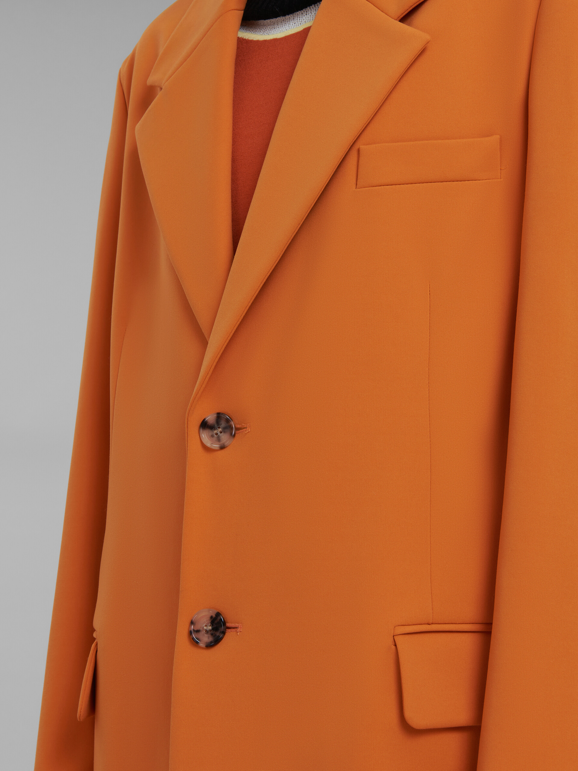 Marni Single-breasted Long Coat In Orange